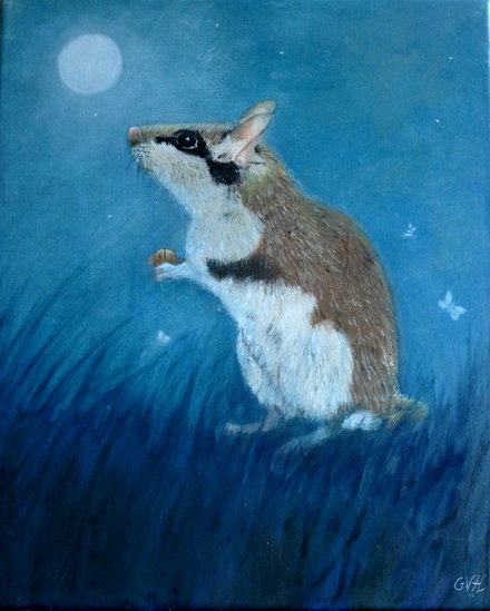 Staring to the moon 50 cm x 60 cm(Sold)